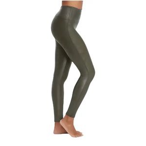 Spanx Faux Leather Legging Green Size Medium